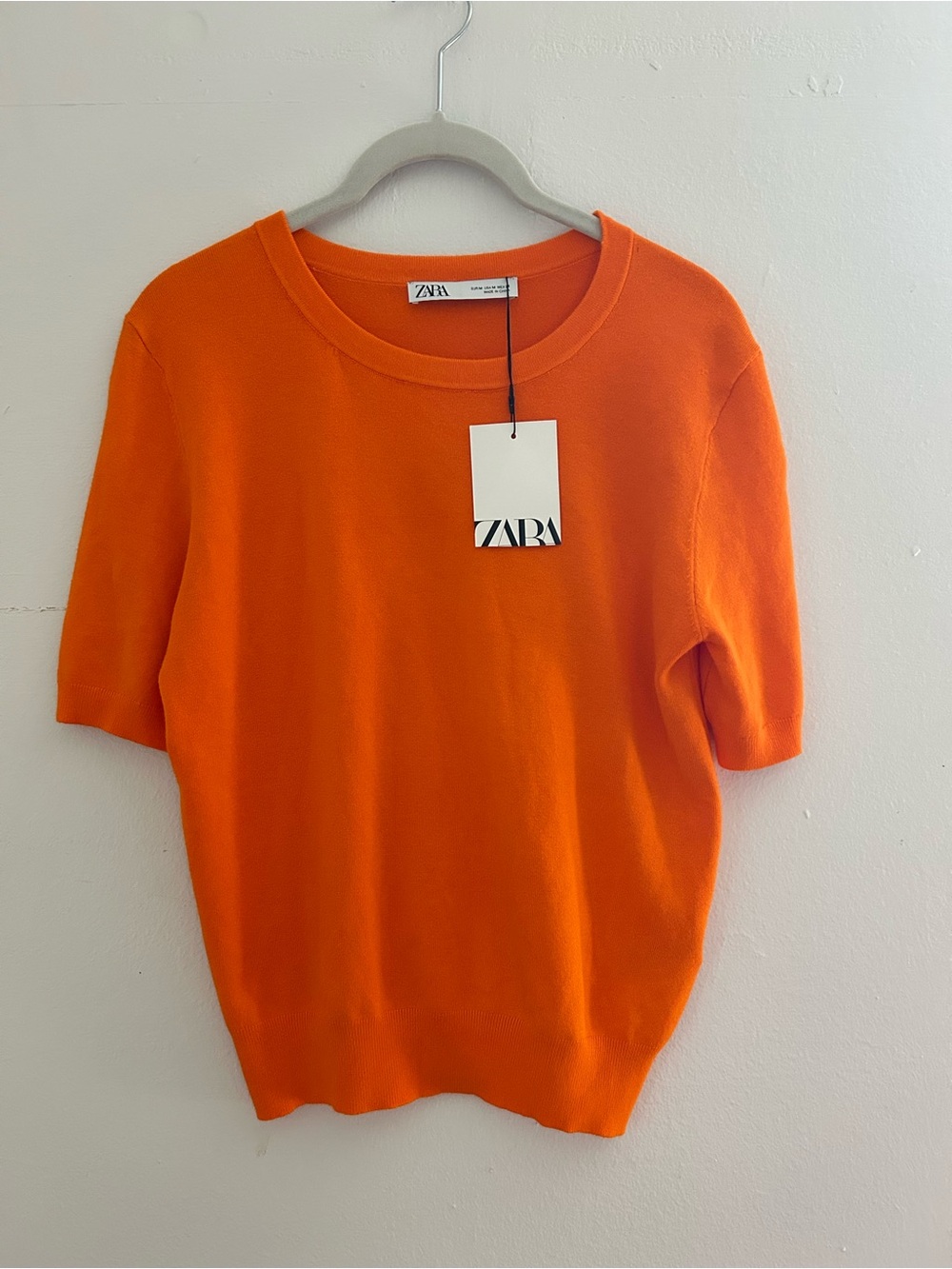 New zara pullover Sweater Size M Orange  old money beach vacation coastal Gradma